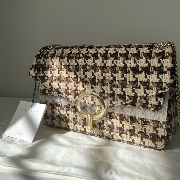 Sandro Yza Brown Tweed bag (brand new) - Picture 10 of 14